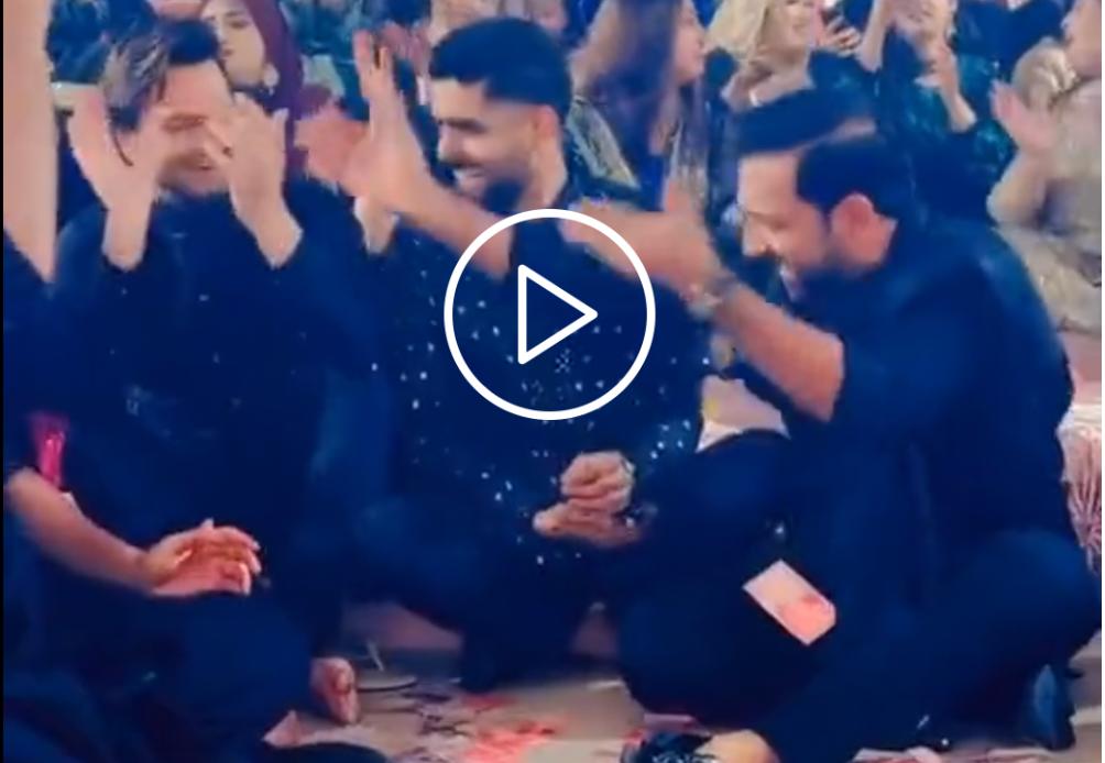 [Watch] Babar Azam's Awkward Smile Steals the Show at Imam-ul-Haq's Qawwali Night